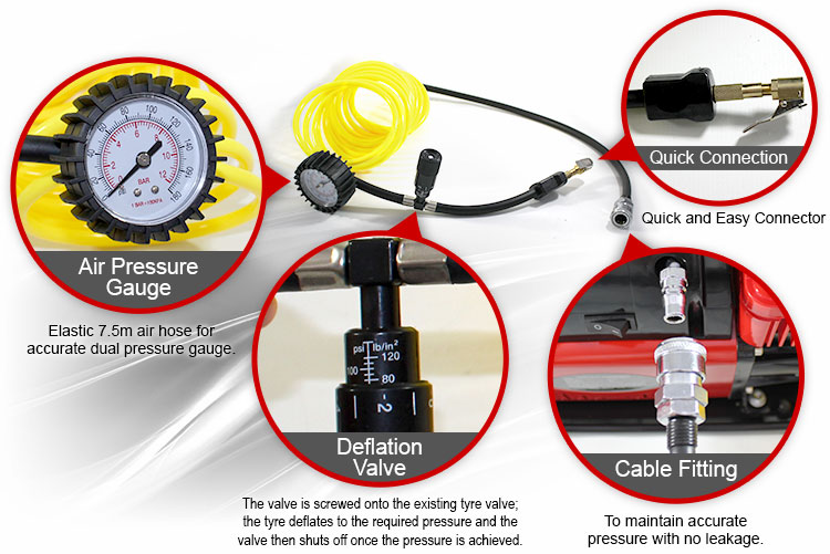 12V 540W Air Compressor kit 250L/Min Tyre Deflator Inflator Anderson