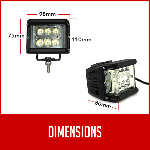 LED worklight dimensions
