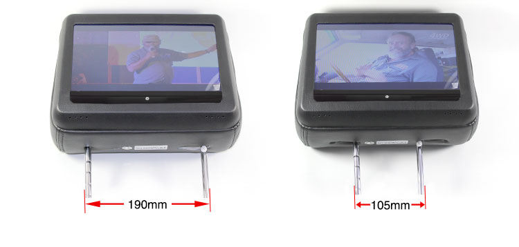 Headrest dvd players pole