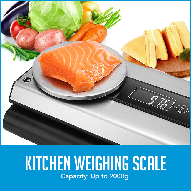 food being weighed on food vacuum sealer 