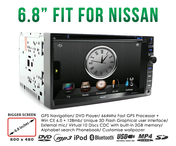 Nissan car gps dvd player ipod tiida pathfinder x-trail #4