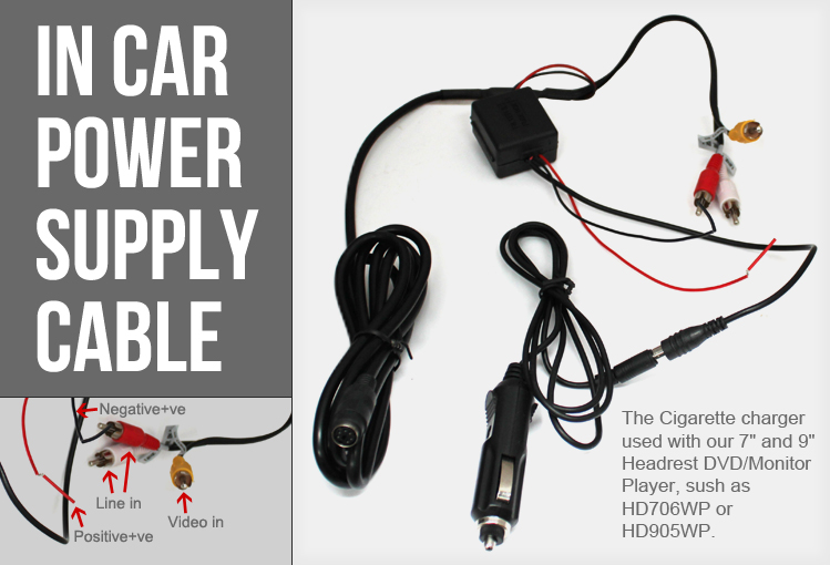 Lighter Charger Power for Headrest DVD Player