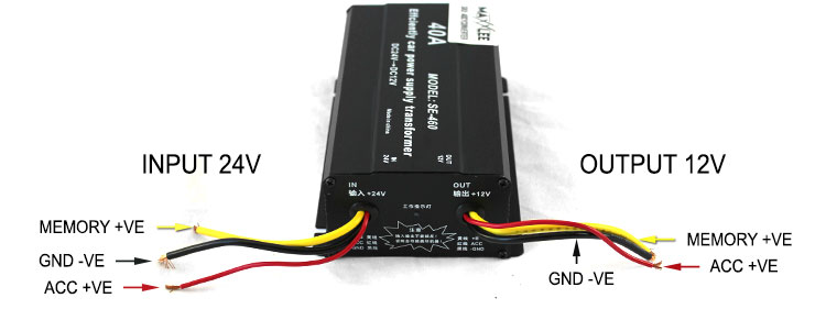 Vehicle DC Voltage Converter Step down 24V to 12V 40A Car Inverter