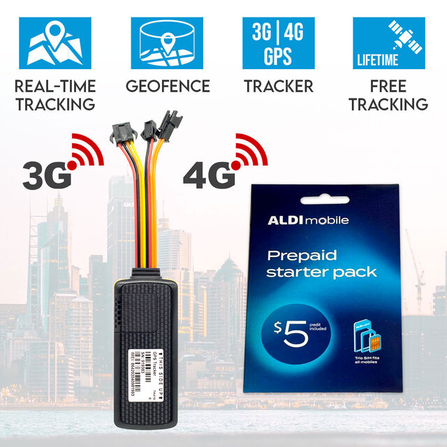 Elinz 4G 3G GPS Tracker Device Live Real Time Tracking Remote Monitoring Anti Theft Car Caravan Boat Trailer Truck 12V-36V ALDI