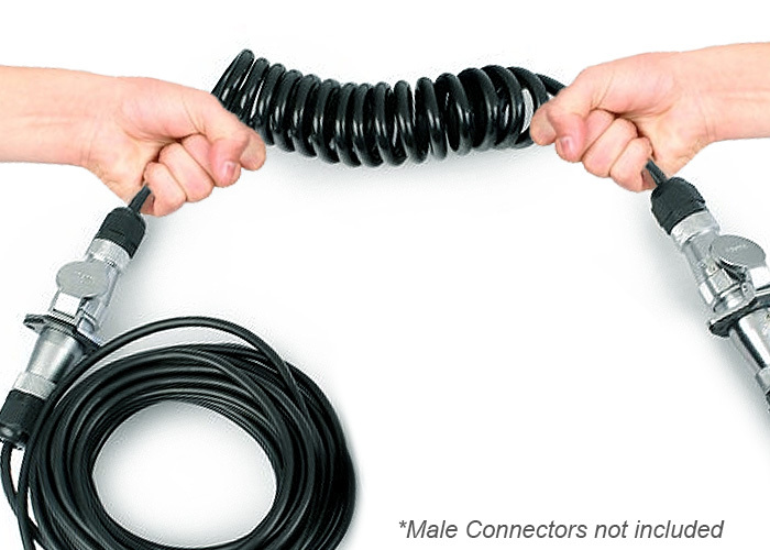 IPoster 4-Pin Suzy Coil Spring Trailer Cable – 4 Channel With 2 Brackets, Anti-Dust