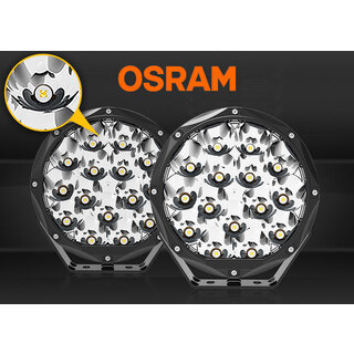 Cosmoblaze 9" Driving Lights Genuine Osram LED Pair Round Spot  1LUX 1600M 4x4 Truck Off Road SUV IP68 Waterproof