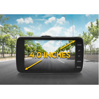 Elinz 4.0 LCD Dash Cam Dual Camera Reversing Recorder Car DVR Video FHD 1296P Hardwire Kit