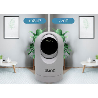 Elinz 1080P WiFi IP Auto Tracking Security Camera HD Wireless Pan Tilt CCTV Alexa Echo Google Home Compatible 32GB
