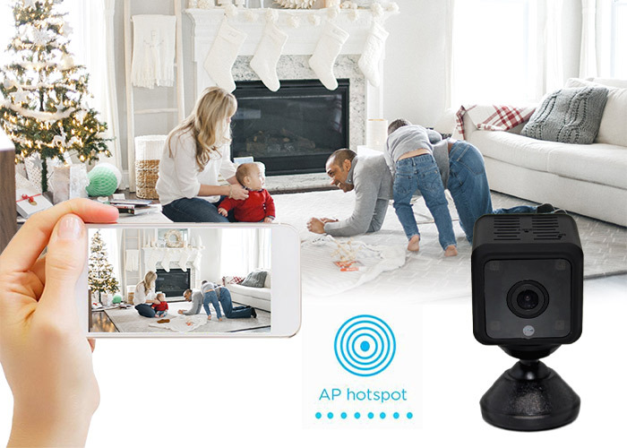 Cloud Mini Camera-WiFi 1080P HD Camera Wireless Remote Live Video Motion  Detection IR Night Version Nanny Pet Home Office Garage Sport Camera  Security Monitor for iOS/Android Built-in Battery 