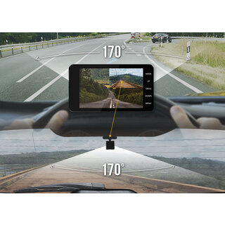 Elinz 2K Dash Cam Dual Camera Reversing 1080P Rear Car DVR Recorder Video 170° WiFi 4.0 Touch Screen 32GB