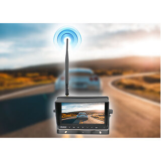 Elinz 2CH Digital Wireless 7" DVR Splitscreen Monitor  12V 24V Car Caravan Truck Trailer