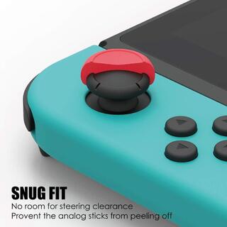 Skull & Co. Thumb Grip Set for Nintendo Switch Joy-Con Controller (Neon Red & Neon Blue)
