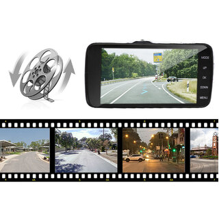 Elinz Dash Cam Dual Camera Reversing Recorder Car DVR Video 170° FHD 1296P 4.0 LCD