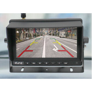 Elinz 2CH Digital Wireless 7" DVR Splitscreen Monitor  12V 24V Car Caravan Truck Trailer