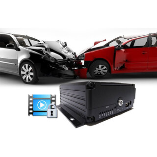 Elinz 7" Quadscreen 4CH MDVR GPS Tracker Tracking 4G WiFi 1080P AHD HDD Fleet Fuel Management