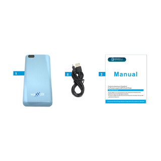 Maxxlee 10000mAh Power Bank Portable 18W PD Type C QC 3.0 Dual USB Fast Charging Blue