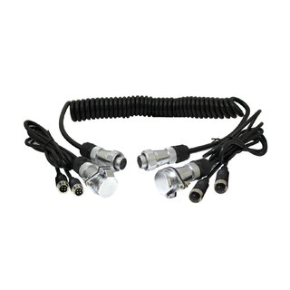Elinz Heavy Duty Trailer Cable Coil and 4PIN Connectors with 2 AV Inputs