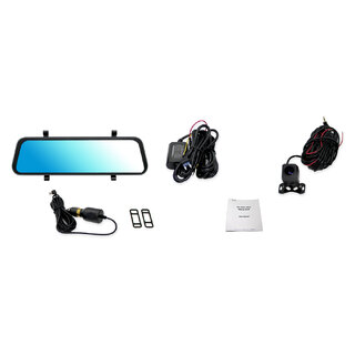 Elinz 10" Rearview Mirror 1080P Full Touch Screen Car Dual Dash Cam Reversing Camera Recorder Hardwire Kit