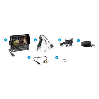 Elinz 5" Monitor LCD 12V/24V Car Reversing Rearview Camera with Mic System Kit 4PIN