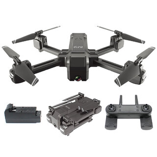 Elinz RC Drone 4K Photo Foldable 2K FPV Dual Camera 2.4Ghz WiFi Quadcopter Brush Motor 1080P 2x Batteries