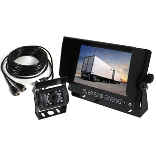 Elinz 7" Monitor HD 12V 24V CCD 4PIN Reversing Camera Truck Caravan 3 AV inputs 600TVL