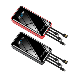 Maxxlee 20000mAh Powerbank Built-in 3 Cables High Capacity Battery Charger for Android iPhone