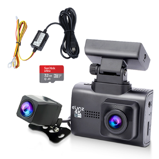 Elinz 4K 2K Dual Dash Cam WiFi GPS Car Camera Recorder WDR Night Vision Hardwire Fuse Kit 32GB