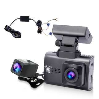 Elinz 4K 2K Dual Dash Cam WiFi GPS Car Camera Recorder WDR Night Vision HUD Hardwire Kit