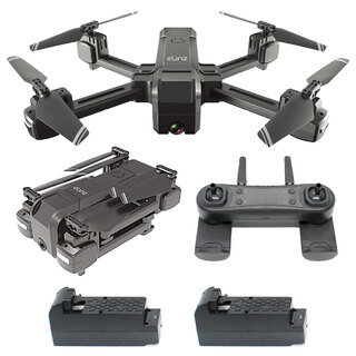 Elinz RC Drone 4K Photo Foldable 2K FPV Dual Camera 2.4Ghz WiFi Quadcopter Brush Motor 1080P 3x Batteries