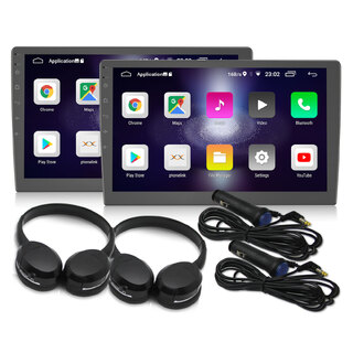 Elinz 2x 10.1" Android Active Car Headrest Monitor 1080P HD WiFi Touch Screen Digital Airplay Miracast No DVD Player