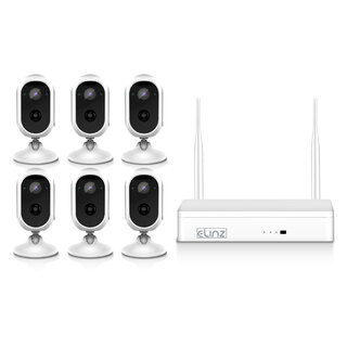 Elinz Wireless Home Battery Security 1080P HD WiFi 6x Camera CCTV System 8CH NVR Indoor Outdoor NO HDD
