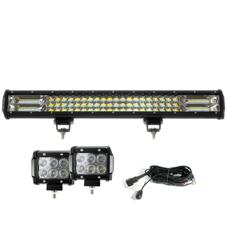 Elinz 23" LED Light Bar 3 Rows Philips bundle 2x 18W 4 inch CREE Driving Worklight