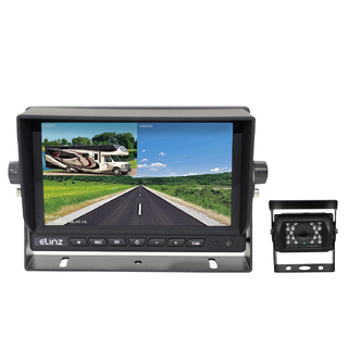 Elinz 7" 1080P AHD Monitor Car 4PIN Reversing Camera DVR 12V 24V Recording Truck Caravan Splitscreen