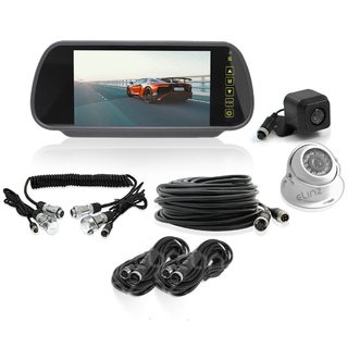 Elinz 7" Rearview Monitor Caravan 2 Reversing Camera 4PIN System Kit CCD Trailer cable