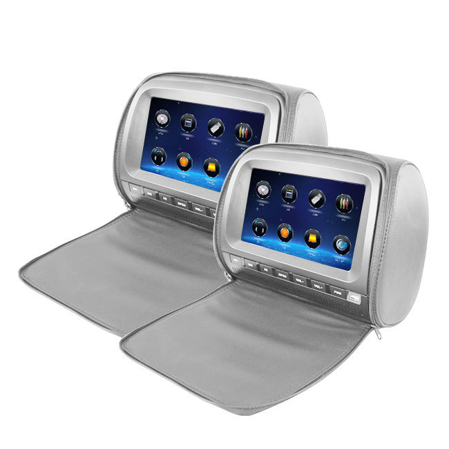 2x 9" Full HD 1080P Touch Screen Car Headrest DVD Player Monitor Pillow ...