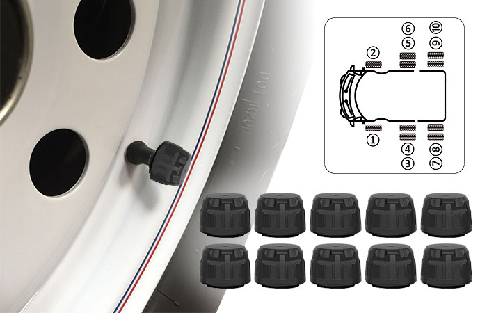 10 External Sensors uitable for single or dual axle