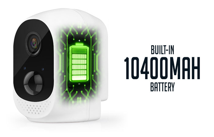 Built-in 10400mAh Battery Wireless CCTV Camera