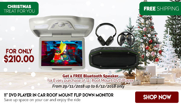 11 inch roof mount dvd player free bluetooth speaker