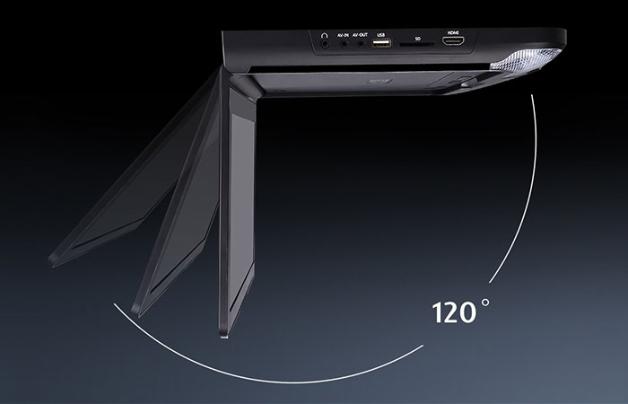 120° Angle Flip Down Monitor DVD Player