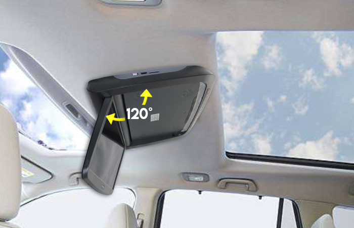 120 Degree Angle Flip Down Monitor DVD Player