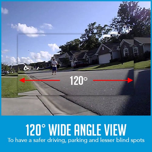reversing camera view with label "120°"