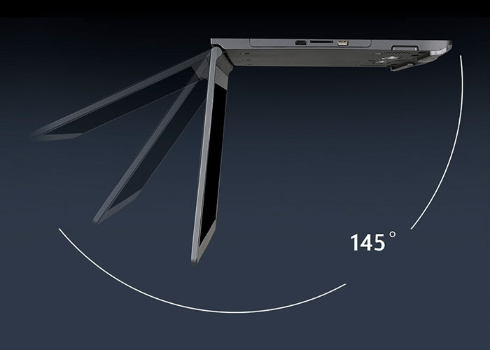 Open monitor up to 145° Angle