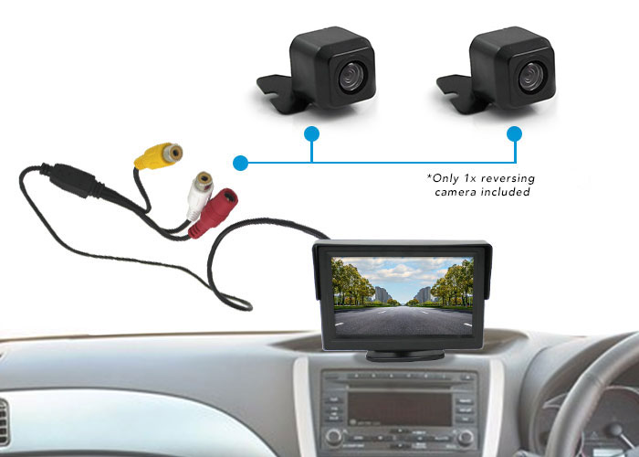 2 AV Inputs Reverse 4.3 inches Monitor