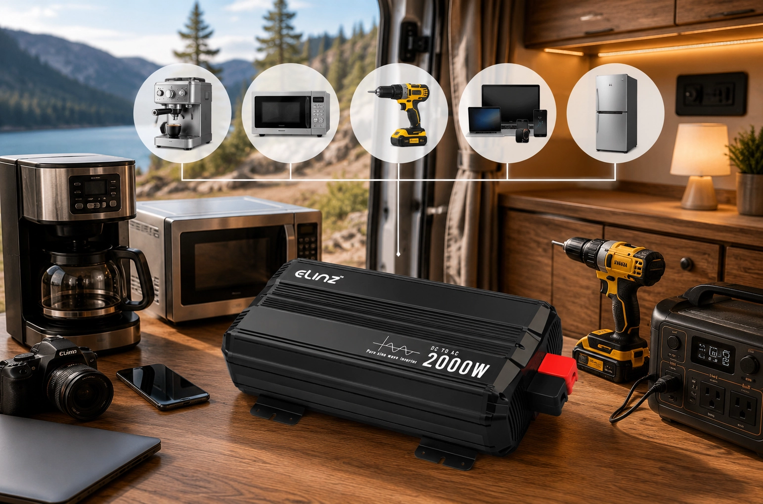 Elinz 2000w pure sine wave inverter