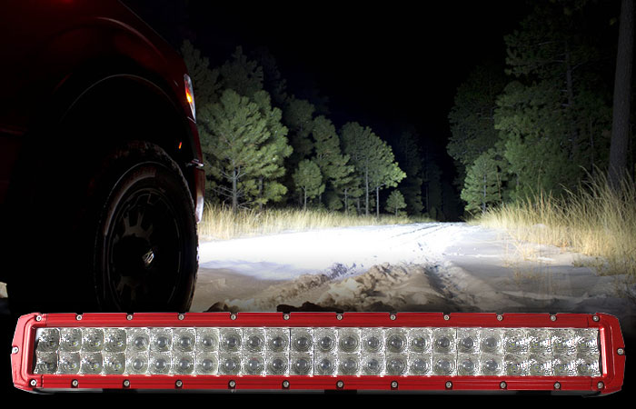 26 inch Red LED Light Bar 2 Rows