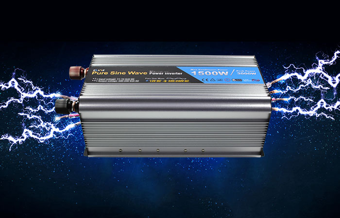 Pure Sine Wave inverter with caption maximum continuous power 1500W