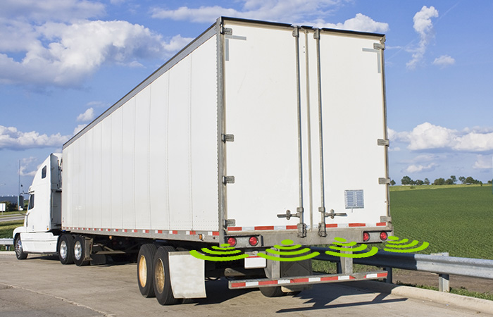 ultrasonic sensors installed on truck