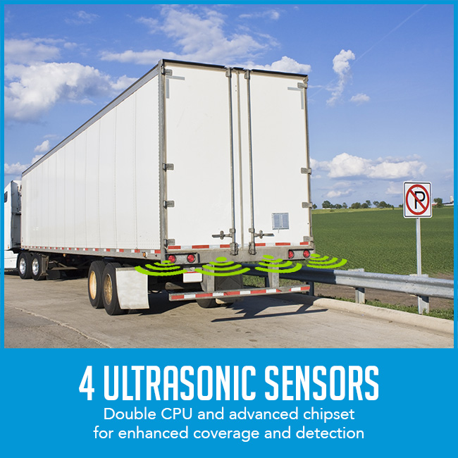 ultrasonic sensors installed on back of truck