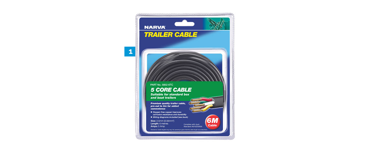 Narva 5 Core Trailer Cable 2.5mm 5A 6m