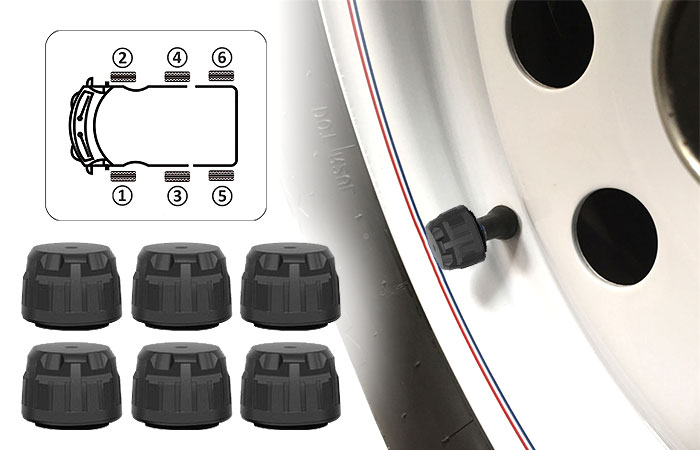 6 External Sensors uitable for single or dual axle